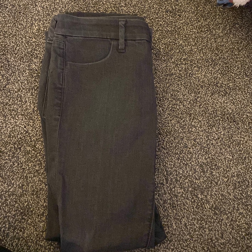 Straight skinny ankle cuffed, grey jeans, front pockets, size 0
